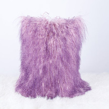 Decorative Tibet Sheepskin Fur Cushion Cover